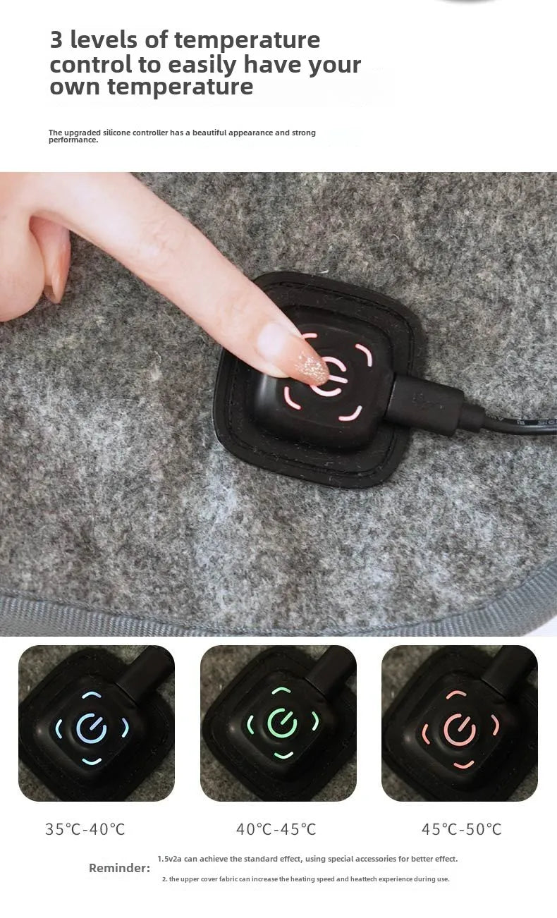 160*80cm 10W DC Heated Mat Plush Electric Blanket Single Mattress USB Type-C Interface Portable Washable Office Bedroom Outdoor
