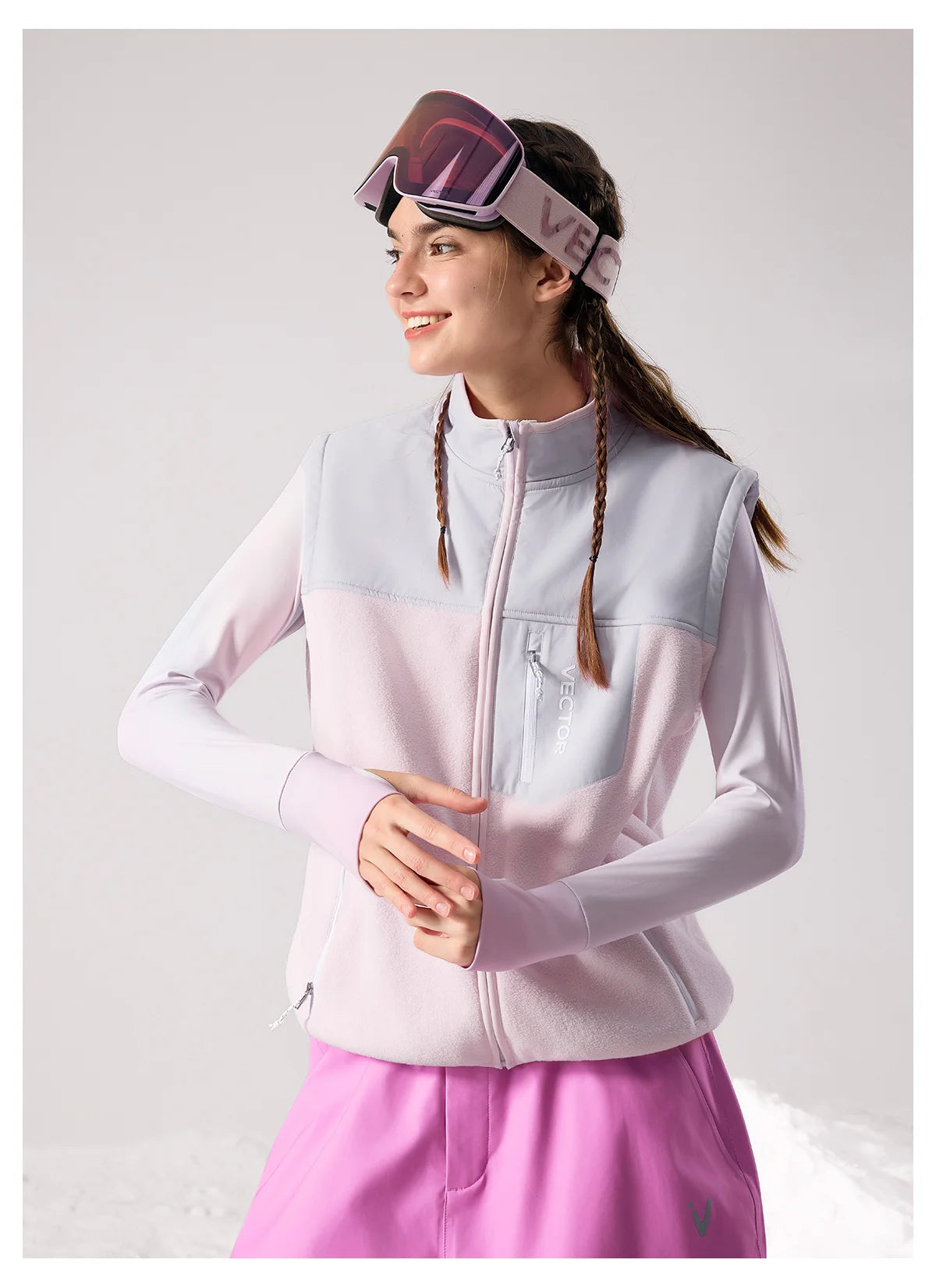 VECTOR Brand Fleece Jacket with Detachable Sleeves for Windproof Warm Anti-static Outdoor Sports Skiing Hiking Daily Wear