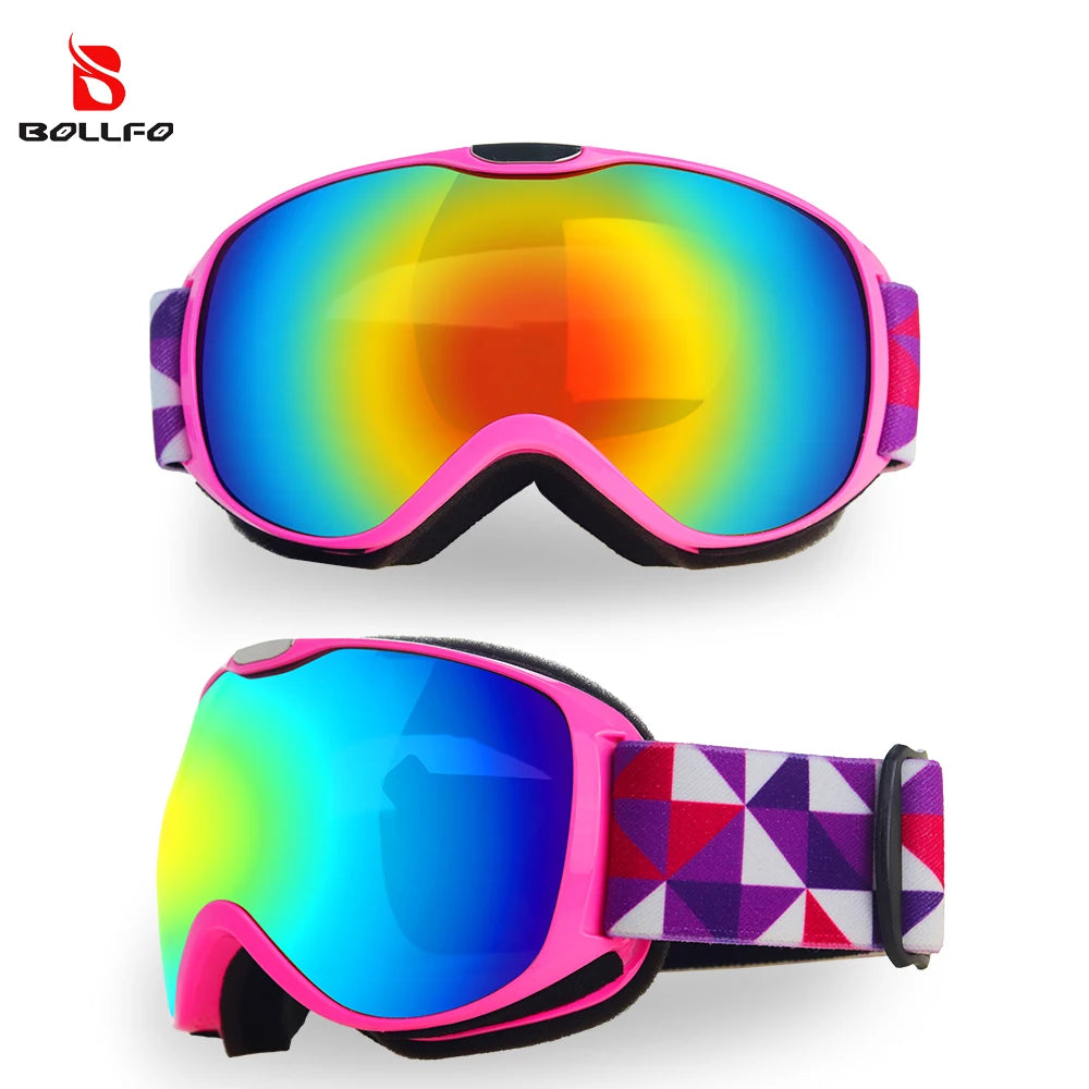 Kids Ski Goggles for Age 4-14 Anti-fog Double Layer UV400 Snow Eyewear Outdoor Sports Winter Snowboard Children Skiing Glasses