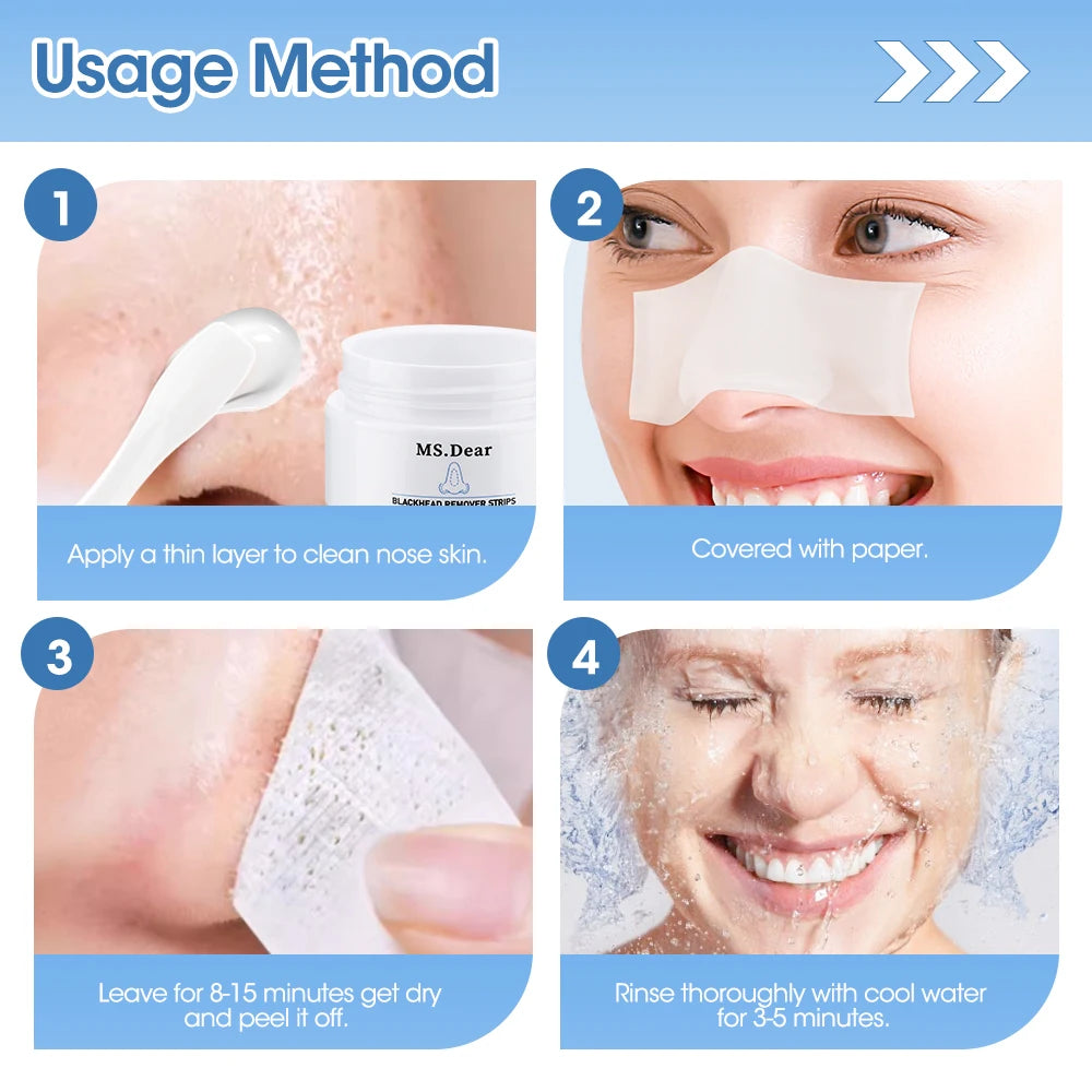 Nose Blackhead Remover Cream Pore Strip Tearing Mask Peeling Acne Cleaner Nasal Patch Black Dots Deep Deaning Skin Care Makeup