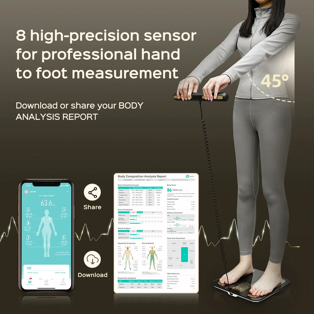 Smart Bioimpedance Scale New Smart Body Composition Scale Digital Scale Body Fat Weight Scale Balance Bioimpedance Scale