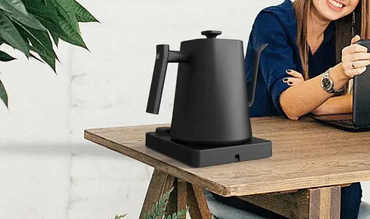 Intelligent Temperature Controlled Hand Brewed Coffee Pot Stainless Steel Fine Mouthed Electric Heating Water Insulation Kettle