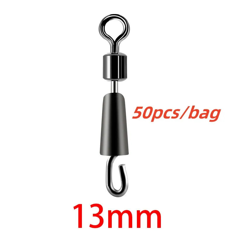 30/50PCS Bearing Swivels Ball Bearing Swivel Solid Rings Fishing Connector Ocean Boat Quick Fast Link Connector
