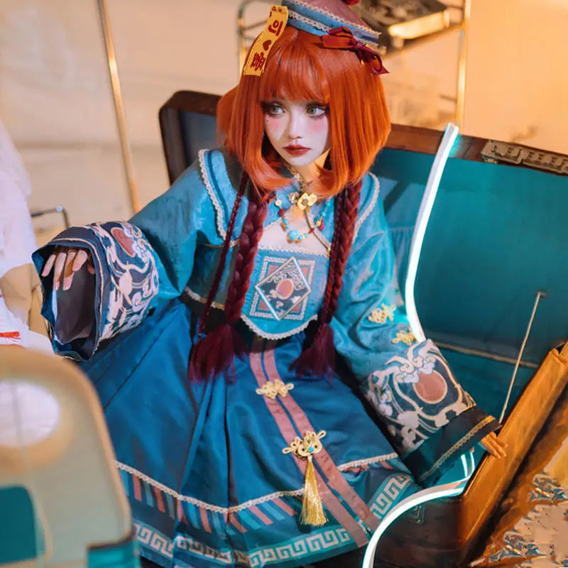 Vampire Easter Zombie Costume Cosplay Women Lolita Dress Hat Wig Anime Maid Chinese Carnival Party Gothic Clothes Skirt Outfit