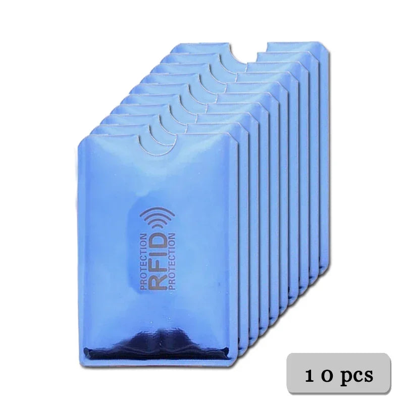 5/10/20pcs Portable Anti Rfid Wallet Blocking Reader Lock Bank Card Holder Id Bank Card Case Protection Metal Credit Card Holder