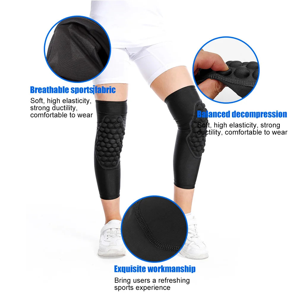 1Pair Youth Children Sports Anti-Collision Knee Pads Elastic Breathable Knee Support for Cycling Basketball Football Skateboard