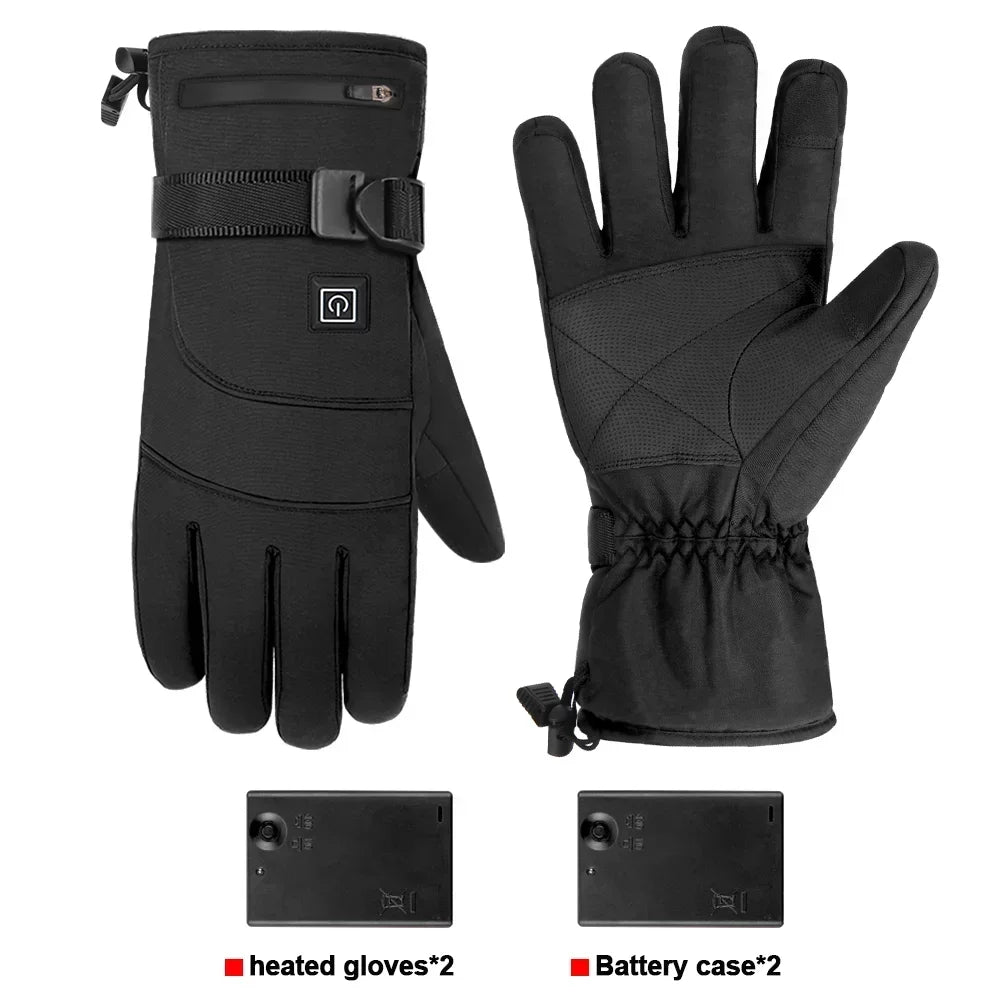 Electric Heated Gloves Thermal Heat Gloves Winter Warm Skiing Snowboarding Hunting Fishing Waterproof Heated Rechargeable Gloves