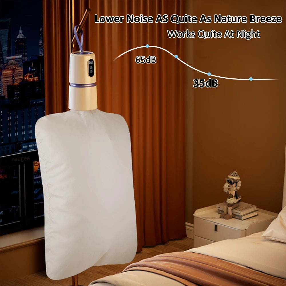 Pocket style mini dryer, silent integrated foldable dryer, household portable clothes dryer, business trip drying tool.
