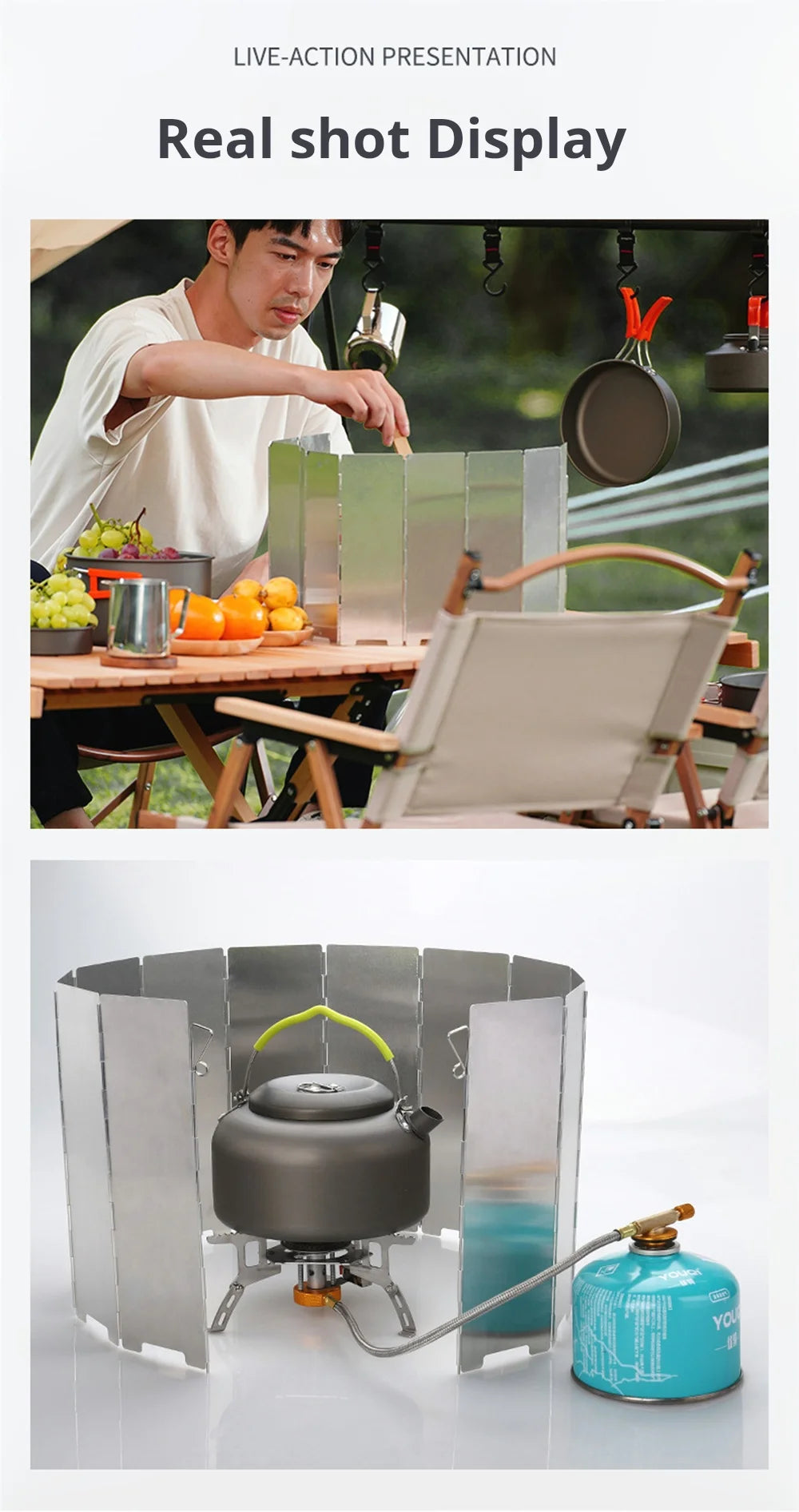 Ultralight Outdoor 10 Plates Foldable Wind Shield Camping Stoves Windshield Foldable Gas Cookers Wind Deflectors Stove