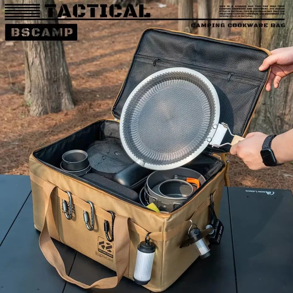 Tactical Camping Storage Bag, 26L Camping Luggage Bag for Hiking, Large Space Cookware Tableware Storage Bag for Picnic