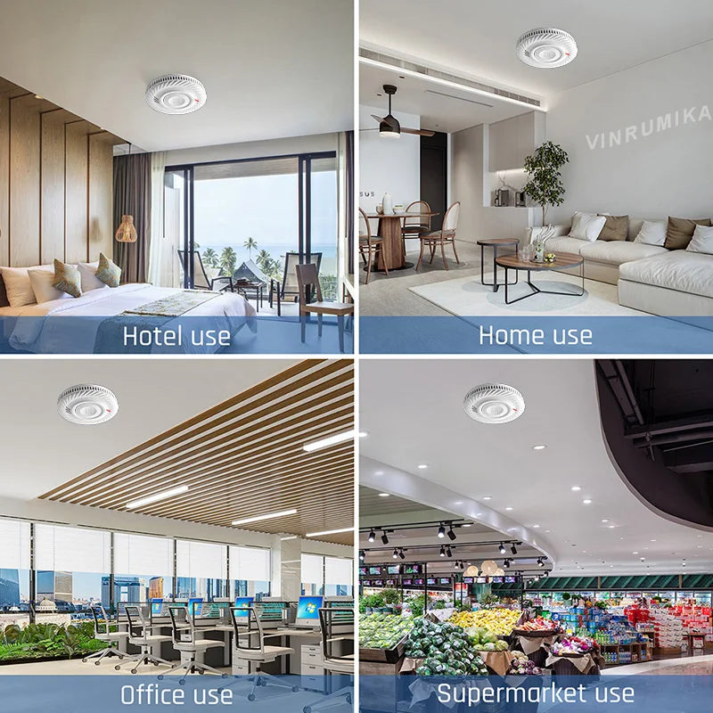 Built-in 10 Year Battery Smoke Detector WiFi Function Tuya Smart Home Parlor Child Room Kitchen Shop Fire Sound Alarm SensorSmoke DetectorsGoWisse.com