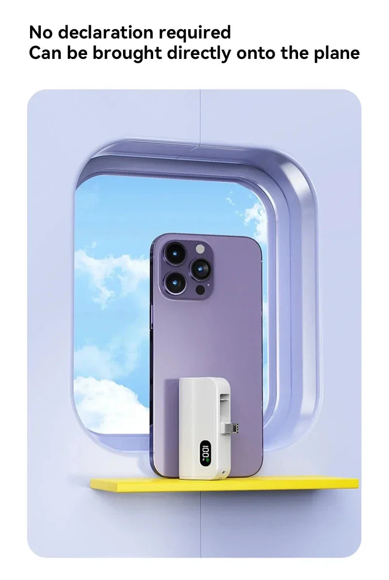 Xiaomi Mini Power Bank 50000mAh 2-in-1 Large Capacity LED Digital Display Portable Fast Charging External Battery For IPhone New
