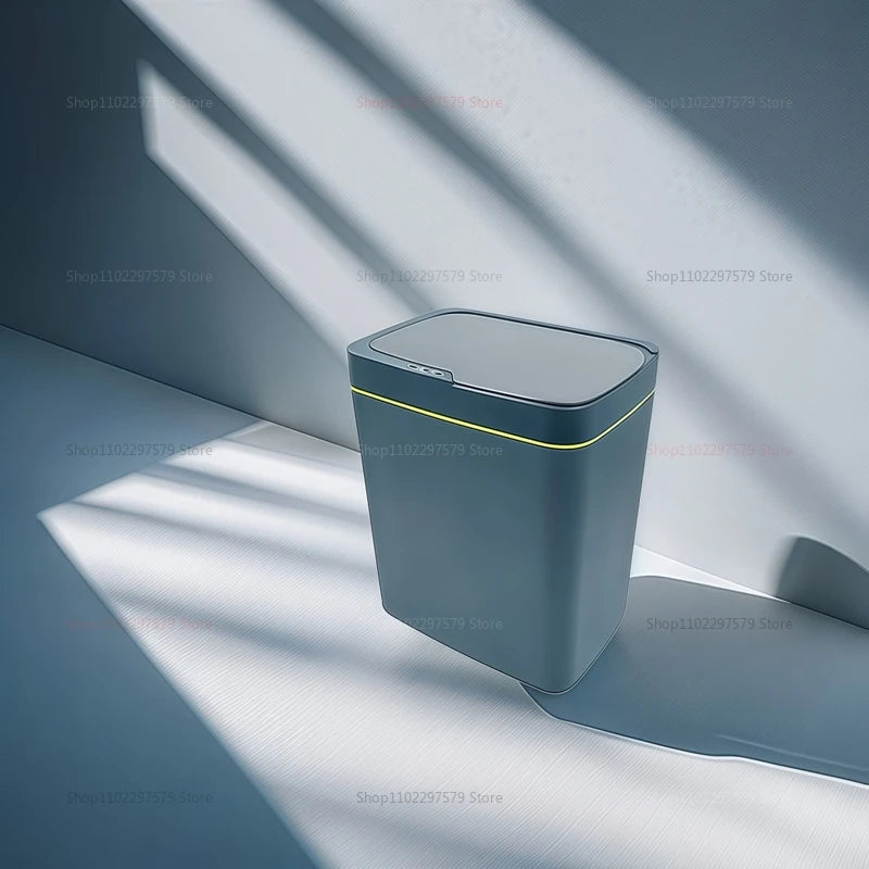 15L Non-Contact Smart Sensor Trash Can Automatic Bagging Electric Bathroom Kitchen Smart Waste Bin for Home Office White