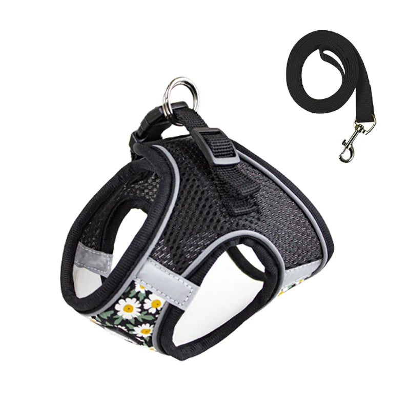 Dog Cat Harness Vest for Small Medium Dog Harness Leash Set Reflective Puppy Chest Strap Chihuahua French Bulldog Pet Supplies
