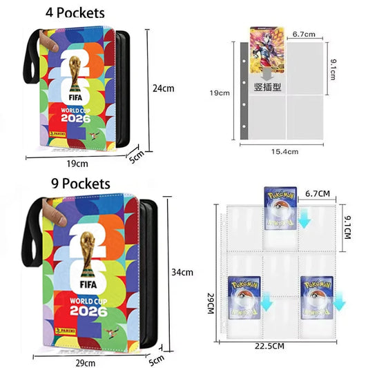 2026 World Cup Football Star Ronaldo Messi Mbappé 400/900pcs Album Book Folder Card Slots Collections Zipper Card Binder Holder
