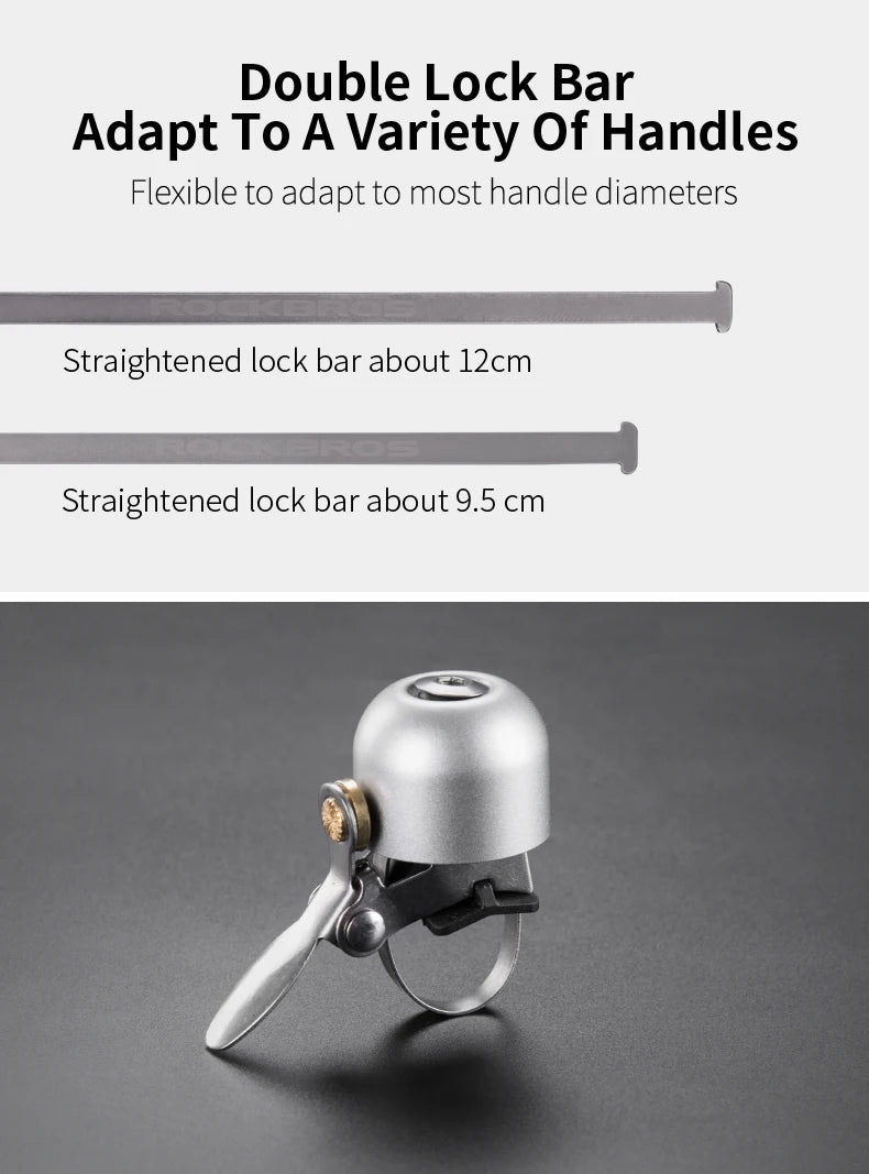 ROCKBROS Steel Copper MTB Bike Ordinary Bell Clearly Sounds Riding Bike Safety Horn Ultralight Cycling Bell Bicycle Accessories