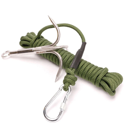 Stainless Steel Climbing Claw Ice Rock Hook Hiking Tool Large Mountaineering Flying Grappling Hook Outdoor Survival Accessories