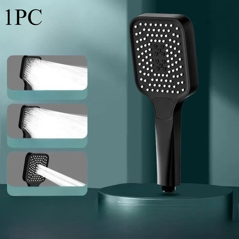 1pc Large Area Shower Spray Silvery Head with 3 Adjustable Modes,High-Quality High-Pressure Water-Saving Flow Shower Faucet