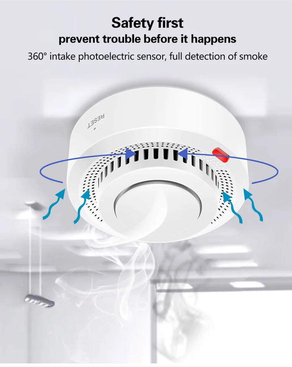 Tuya Smart WiFi Smoke Sensor Fire Protection Smoke Detector 85dB Sound Security System Firefighters Smartlife APP ControlSmoke DetectorsGoWisse.com