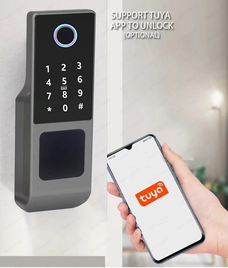Outdoor Waterproof Tuya Smart Lock with Remote Control IC Card Digital Key-pad Electronic Biometria Security Lock For Gate Door