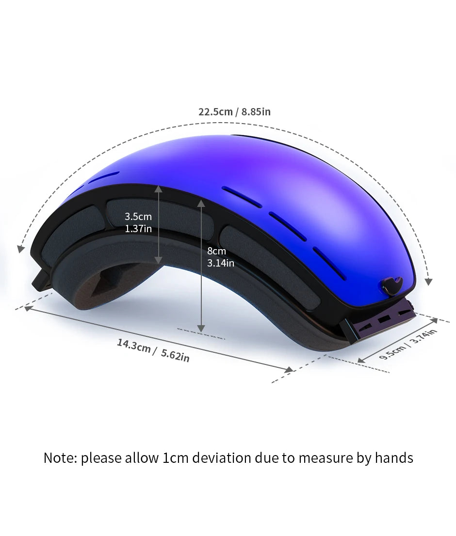 Snowboard Ski Goggles for Men Women UV400 Protection Anti-Fog Ski Glasses Ski Mask Big Face Snow Glasses Skiing Eyewear