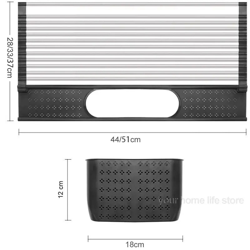 Kitchen Rolling Dish Drainer Roll Up Dish Drying Rack Over The Sink kitchen accessories,storage organization Foldable bowl shelf