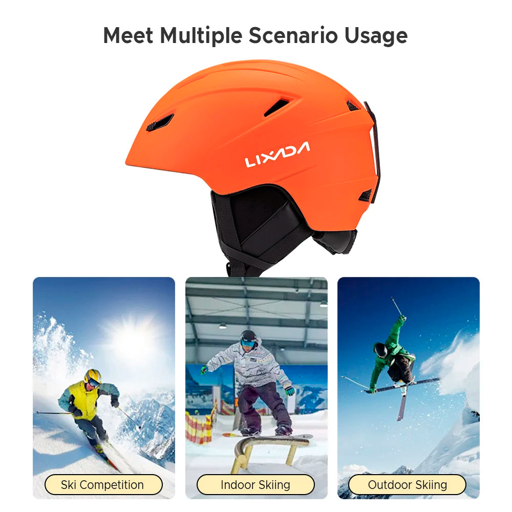 Ski Helmet Integrated Warm Snow Sports Helmet Adjustable Lightweight Comfortable Winter Snowboard Helmet with 14 Air Vent Holes