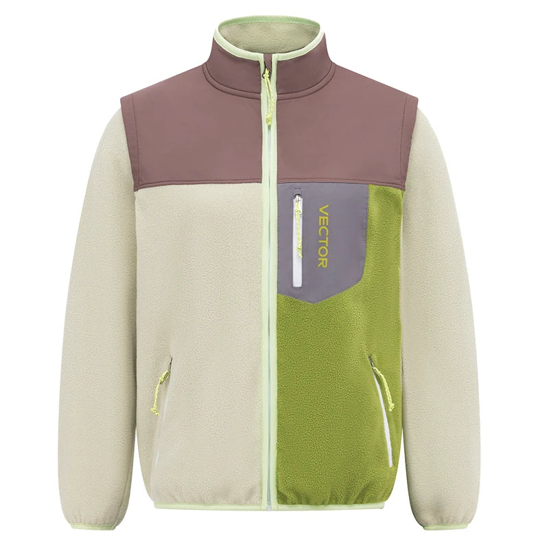 VECTOR Brand Fleece Jacket with Detachable Sleeves for Windproof Warm Anti-static Outdoor Sports Skiing Hiking Daily Wear