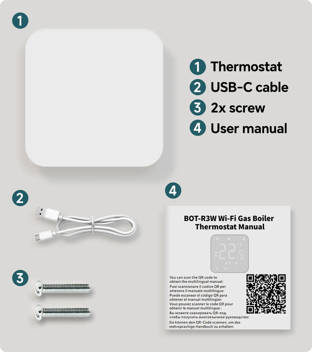 Beok Tuya Thermostat Heating Wifi Smart Battery or USB Powered Boiler Thermoregulator for Alexa,Google Home,Alice