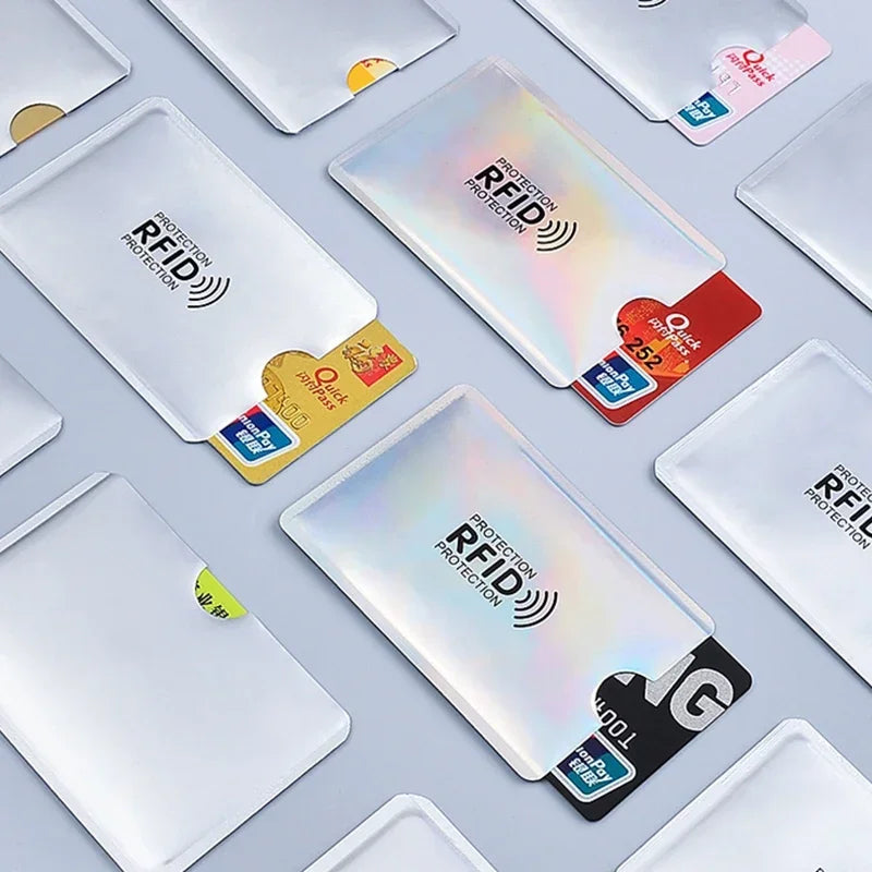5/10/20pcs Portable Anti Rfid Wallet Blocking Reader Lock Bank Card Holder Id Bank Card Case Protection Metal Credit Card Holder