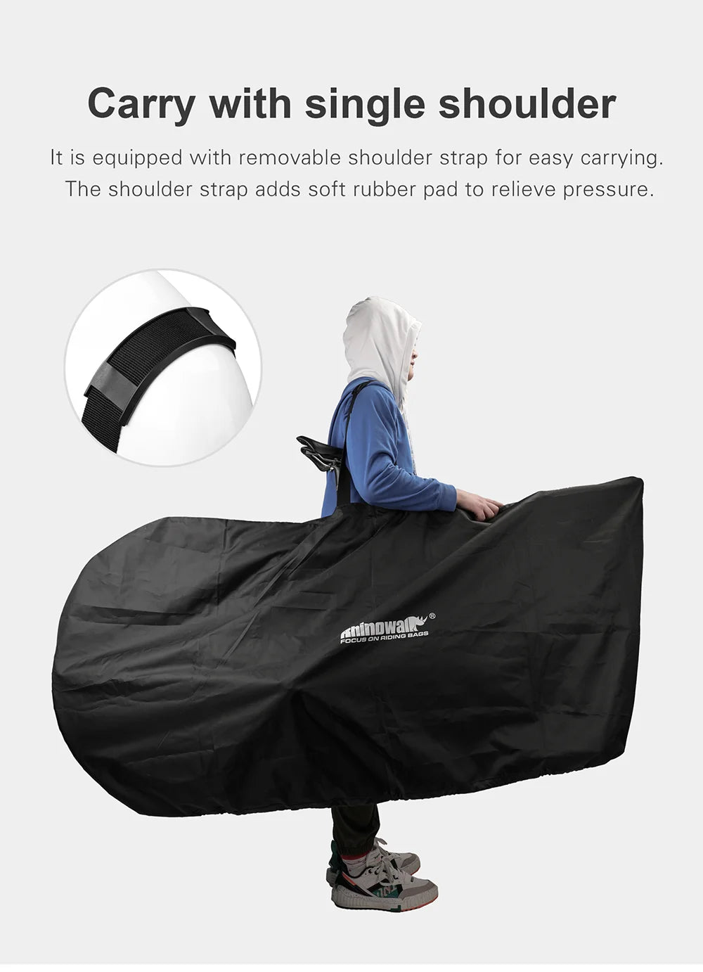 Rhinowalk Road Bicycle Storage Bag Cover Portable Fits 27.5" And below MTB/700C Road Bike Light Bike Travel Carry Shoulder Bag