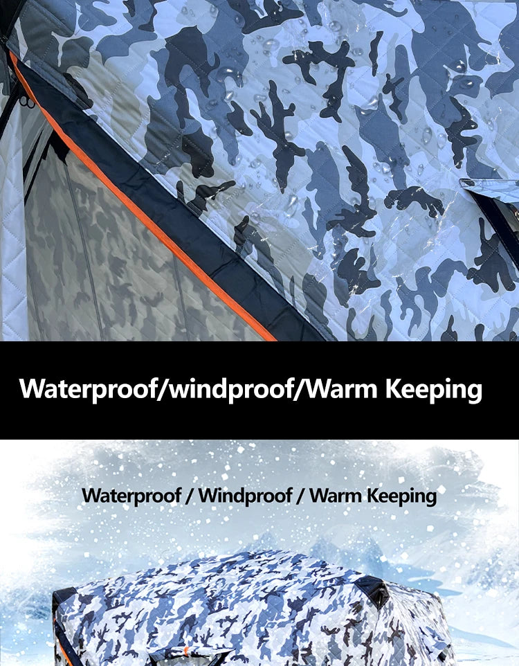 Outdoor Ice Fishing Tent Equipment Winter Fishing Thickened Cotton Quick-Open Quilted Warm And Cold-Proof Four-Person House