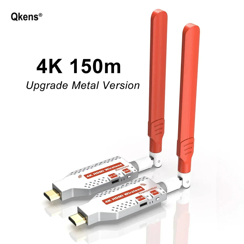 4K Wireless HDMI Extender 1x2 Splitter Video Transmitter and Receiver Display Adapter for DVD Camera Laptop PC To TV Projector