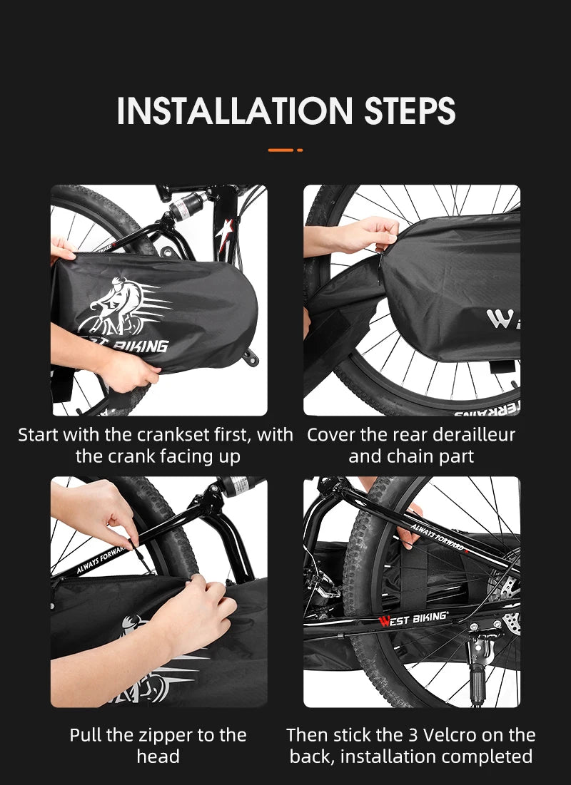 WEST BIKING Bicycle Chain Protector Cover Waterproof Dustproof MTB Road Bike Chainwheel Protection Cover Cycling Equipment