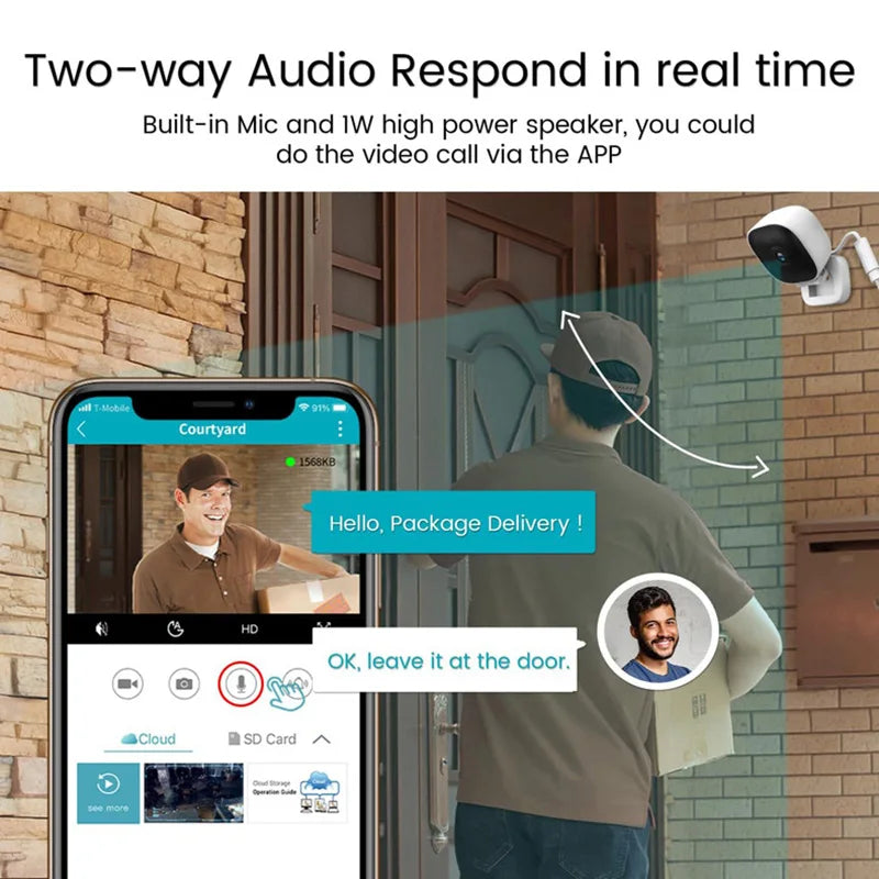 New 4K Mini Security Camera WiFi Monitor IP65 Waterproof Full Color Night Vision Motion Detect Surveillance With 2 Way Audio