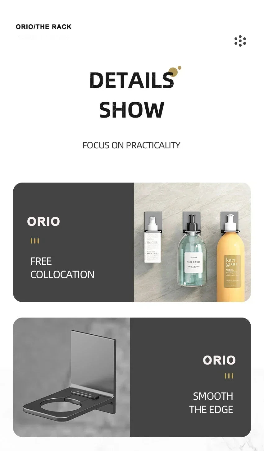 2025 Space Aluminum Shower Gel Bottle Rack Adjustable Shampoo Hanger Hook No Drill Wall Mounted Universal Soap Dispenser Holders