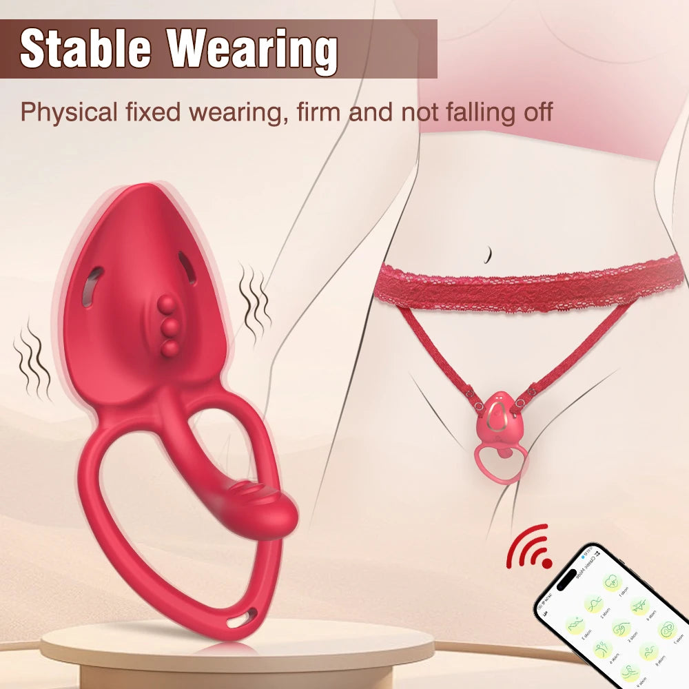App Control Wearable Panty Vibrator Female 9 Vibration with Wireless Control Penis Ring Clitoral Stimulator Adult Sexy Toys 18+