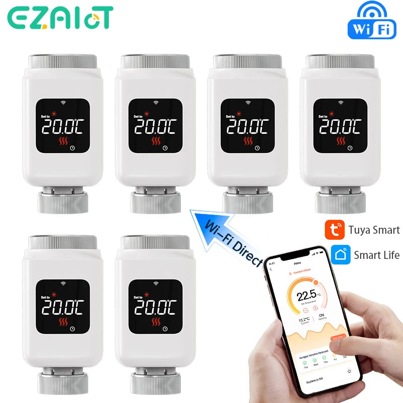 EZAIOT Tuya ZigBee Smart TRV Thermostatic Valve Thermostat Radiator Actuator Temperature Controller Voice Alexa Google Home Alic