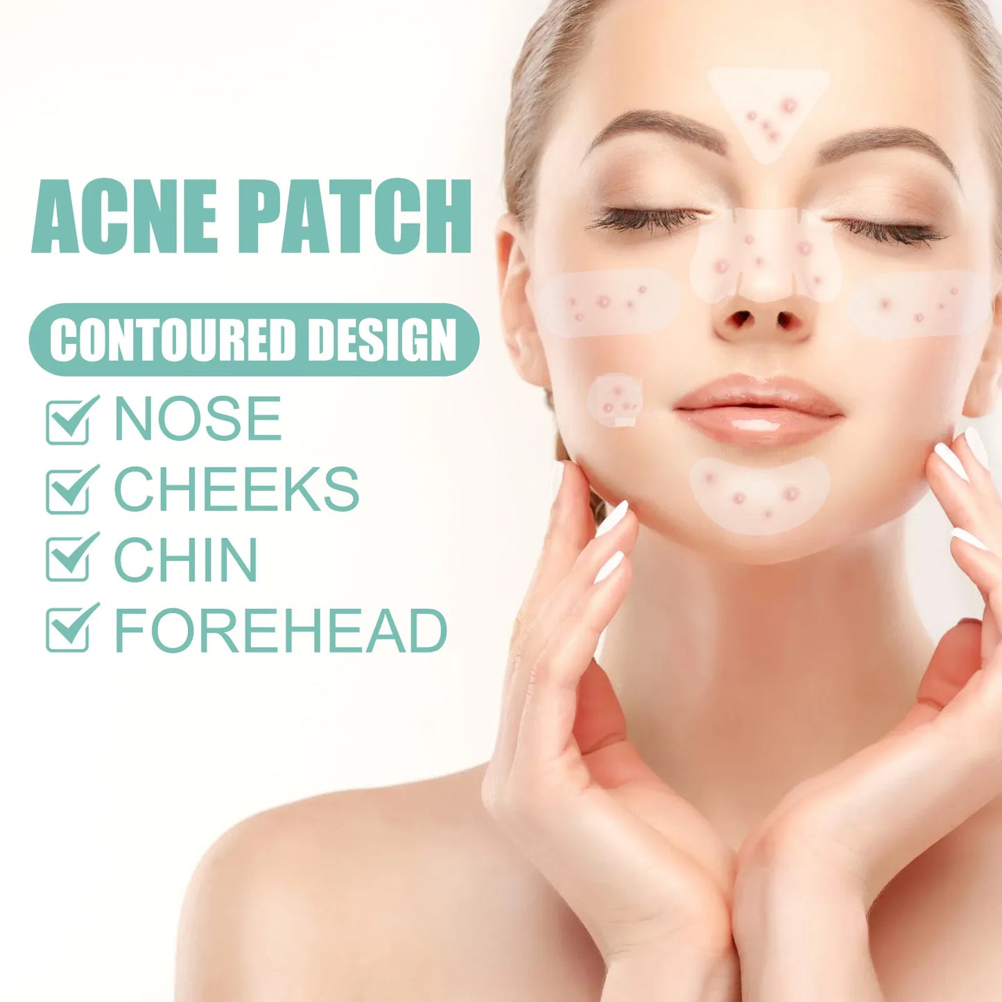 132Pcs Acne Pimple Patches Skin Blemish Treatment Patches Professional Face Cleaning Care Invisible Large Hydrocolloid Sticker