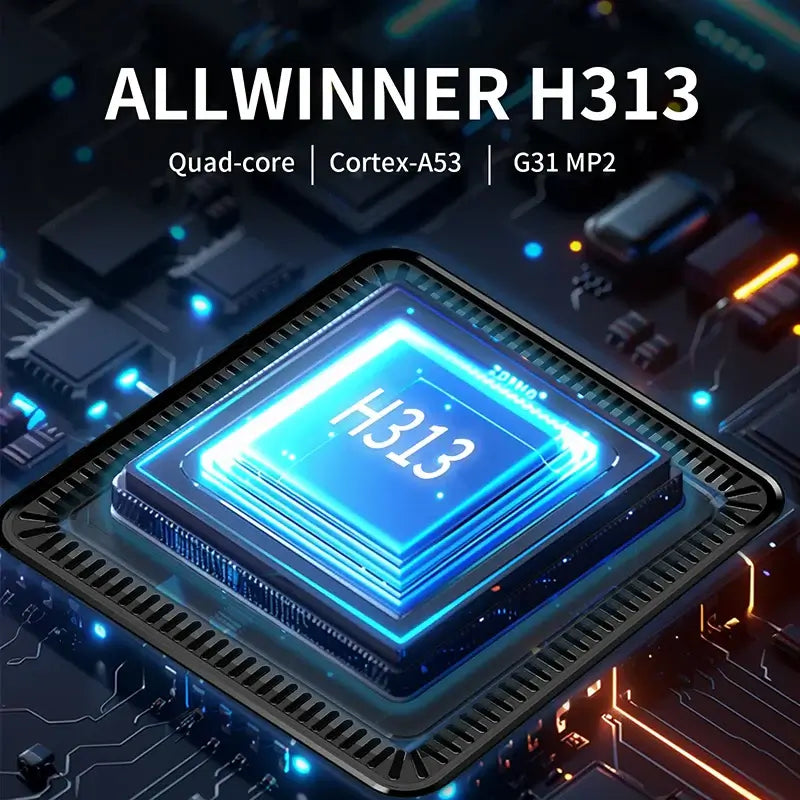 2025 New Q7 Smart TV Box Android14 Allwinner H313 8G+128GB ROM Dual-Band WiFi 6 Bluetooth 5.2 Google Voice Remote Media PlayerGoWisse.com