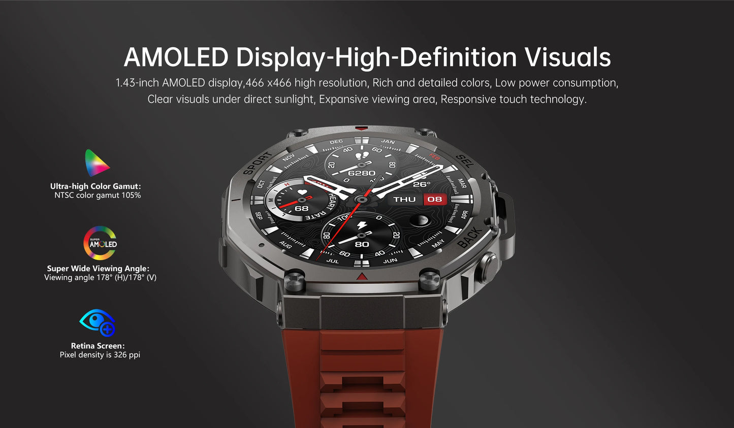 New T-Rex3 GPS Smart Watches 2025 for Xiaomi IOS Military Smartwatch Men 10ATM Waterproof 170 Sport Modes Built-in GPS BT Call