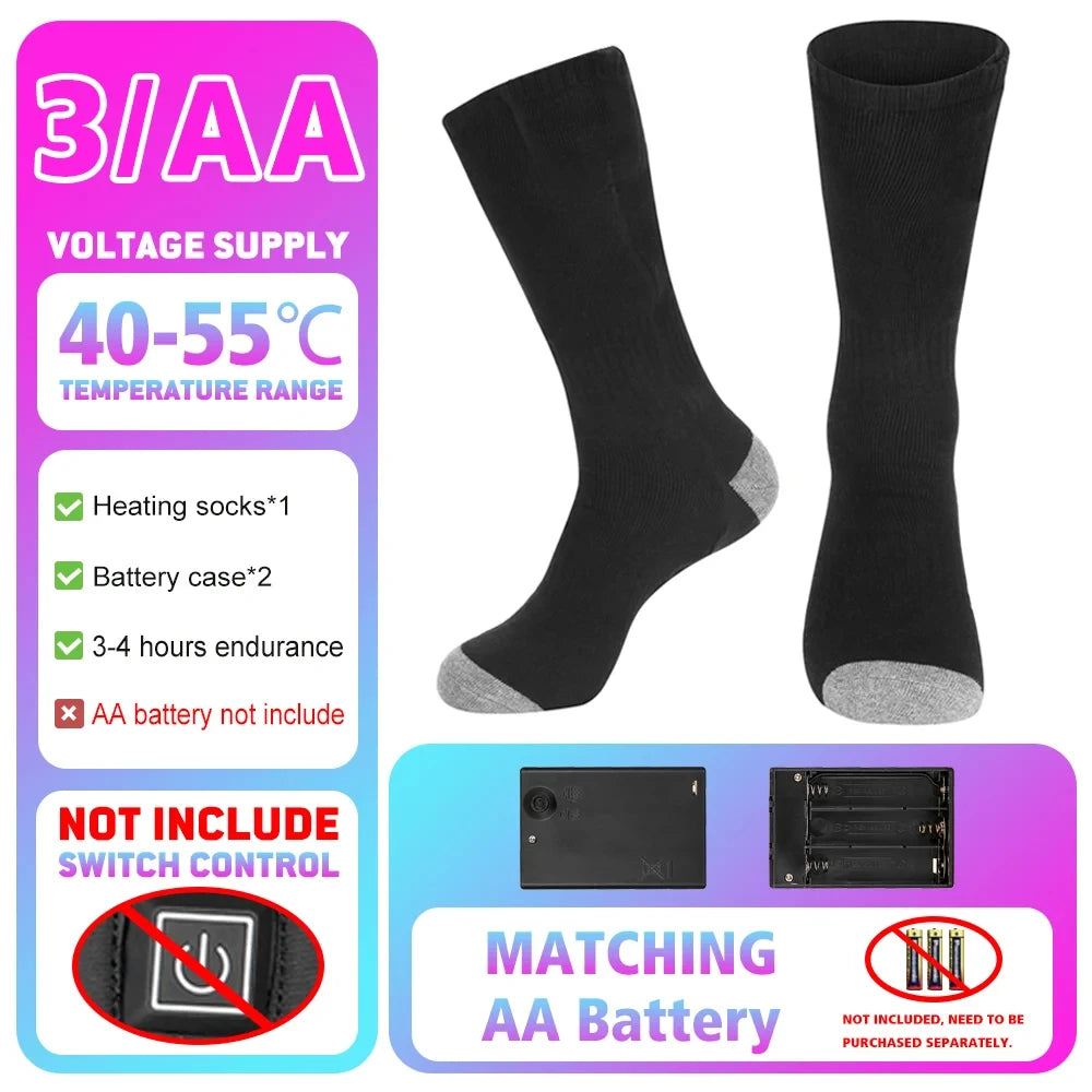 Winter Heated Sock Rechargeable Battery Stocking Men Women Electric Heating Ski Socks Sports Thermal Warmer Foot