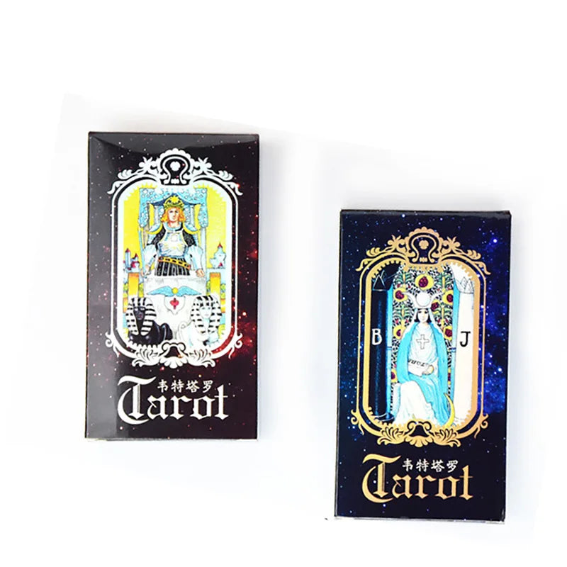 Holographic Tarot Cards Board Game 78 PCS Shine Cards Full English Edition for Astrologer English rules