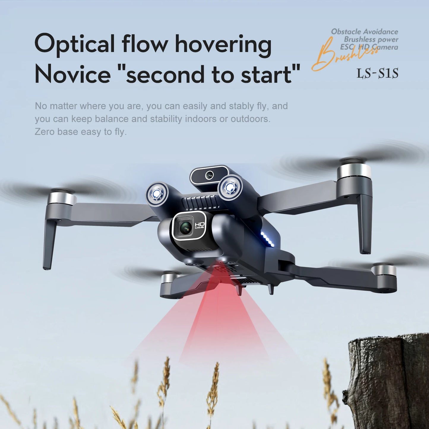 Popular S1S drone 8K high-definition dual camera brushless motor four axis foldable obstacle avoidance aircraft children's toy