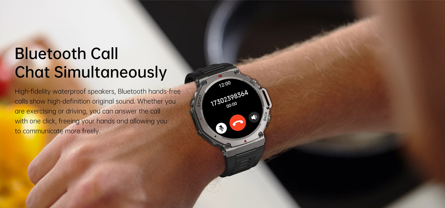 New T-Rex3 GPS Smart Watches 2025 for Xiaomi IOS Military Smartwatch Men 10ATM Waterproof 170 Sport Modes Built-in GPS BT Call