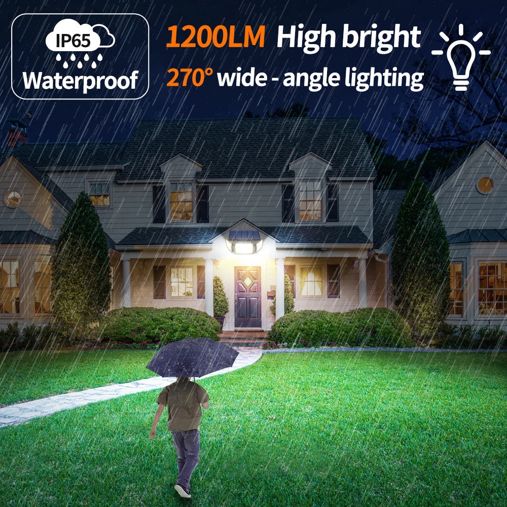 1200LM High Power LED Solar Light Motion Sensor Super Bright Solar Lamps Waterproof External Decoration Outdoor Garden Lantern