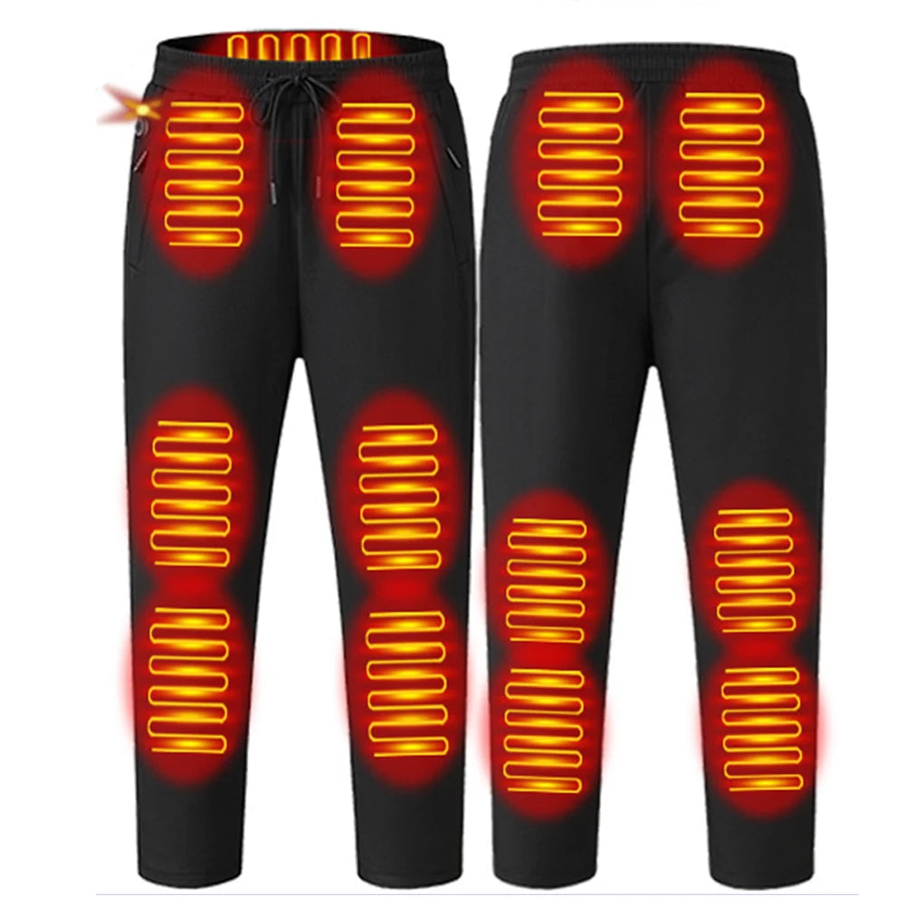 Thermal Pants Hoodie for Elastic Waist USB 5V Heating Pants 12 Heating Zone 3 Temperature Mode for Skiing Fishing Motorcycle