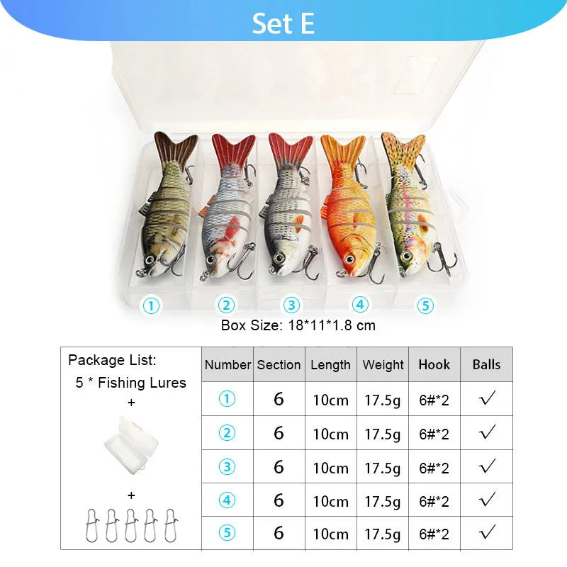 VTAVTA 5pcs Fishing Lures Set Wobblers Crankbaits Fishing Box For Wobblers Swimbait Artificial Bait Kit Hard Lure Fishing Tackle