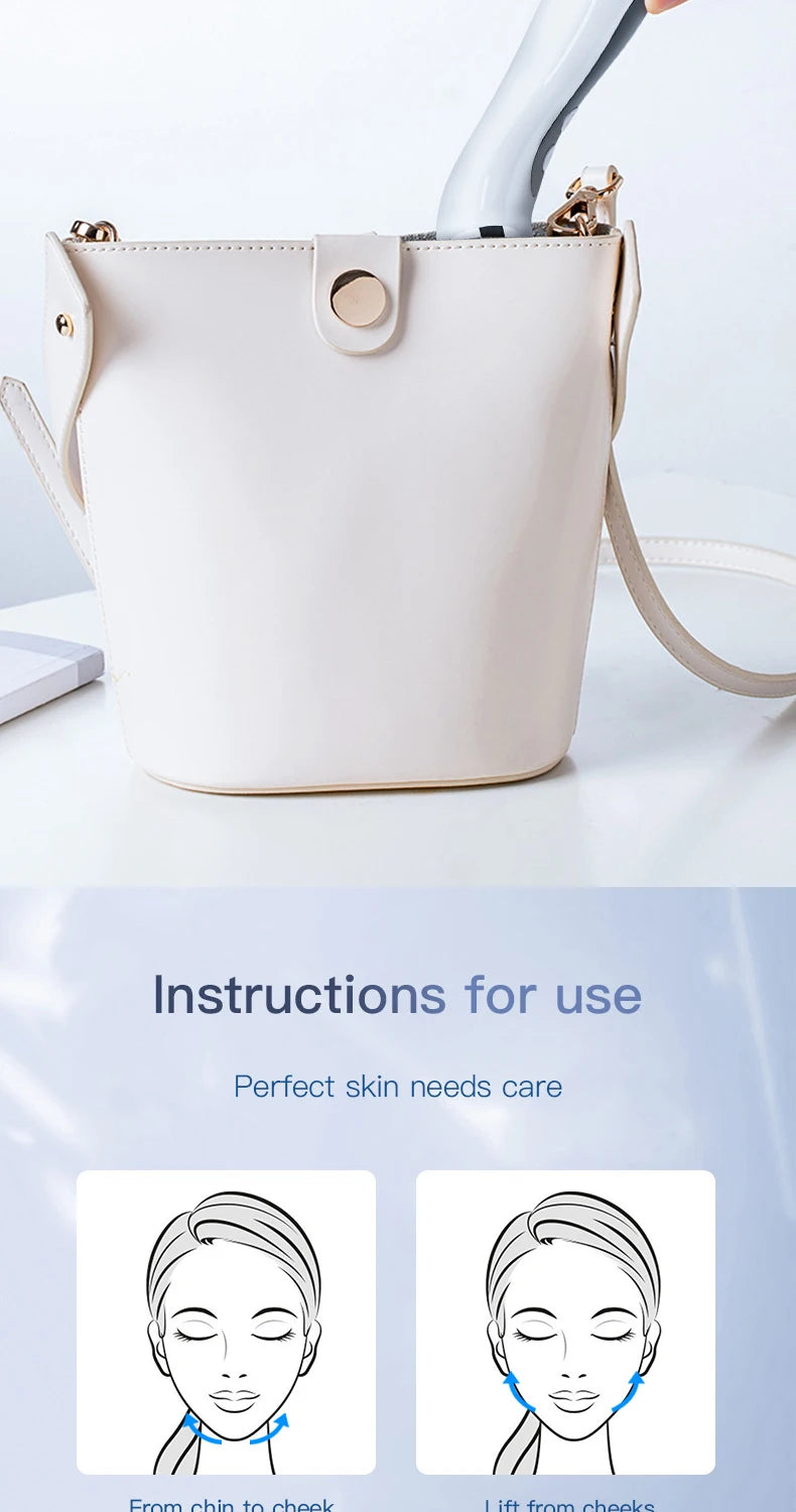 Portable Electric V-Face Lift Roller Massager EMS Microcurrent Sonic Vibration Facial Lifting Skin Tighten Massage Beauty Device