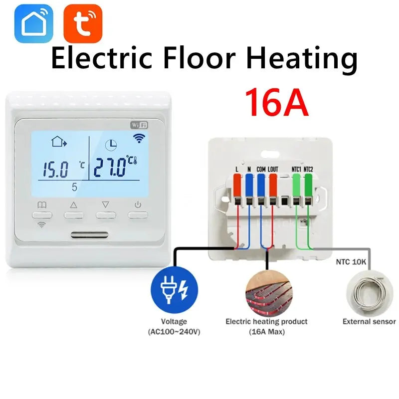 WiFi Smart Tuya Thermostat for Electric Floor Heating Water/Gas Boiler Temperature Remote Controller with Google Home & Alexa